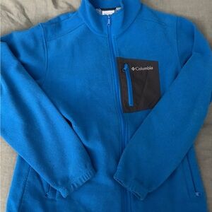 Columbia Omni-Heat Men’s  Blue Fleece Jacket Full Zip - Size Medium